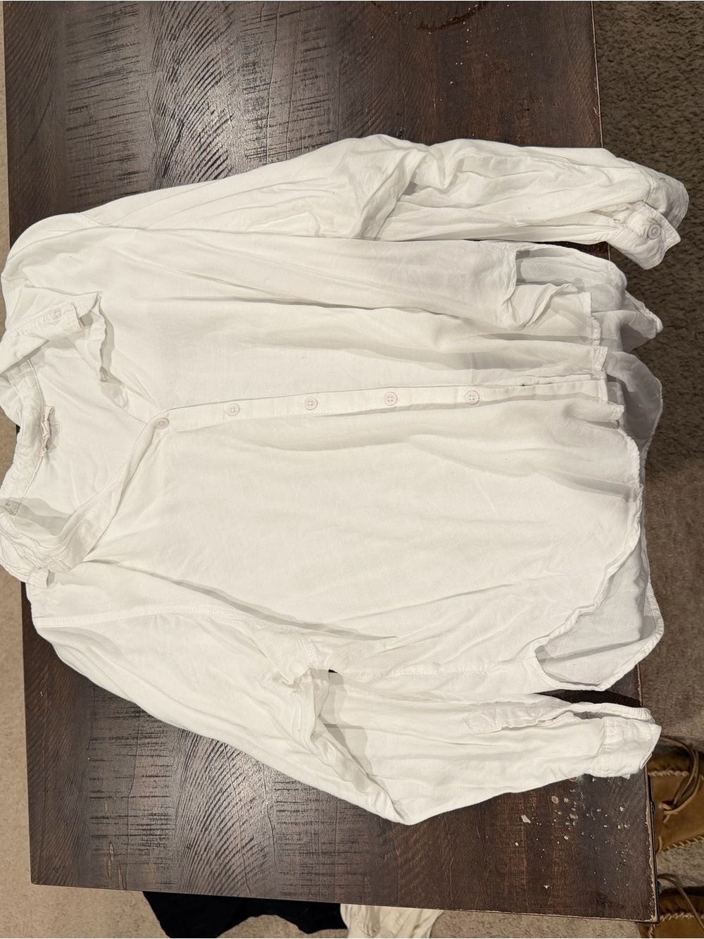 beachlunchlounge White Lightweight Button-Down Blouse